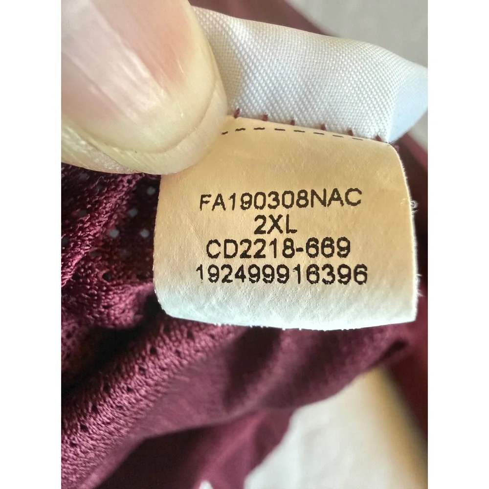 Air Jordan Mens Windbreaker Jacket 2XL Maroon 1/4 Zip Sports Athleisure Training